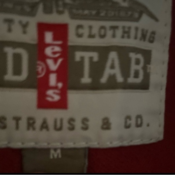 Vintage Levi's Red Tab Shirt Mens Med Red Button Up Long Sleeves Casual 90s Y2K - Picture 7 of 7